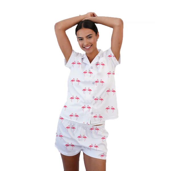 Pajama Short Set - Flamingo