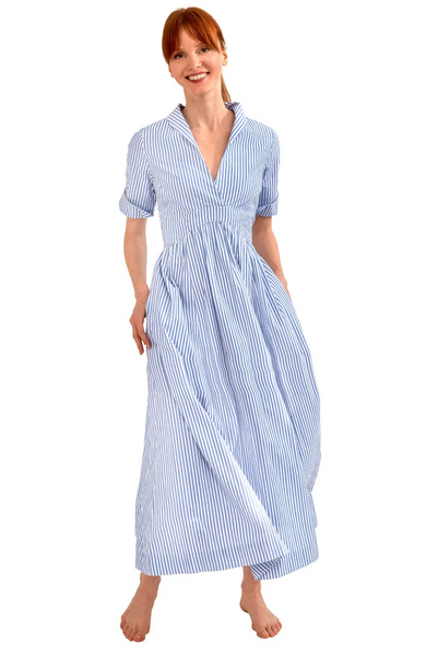 June Dress - Blue Stripe