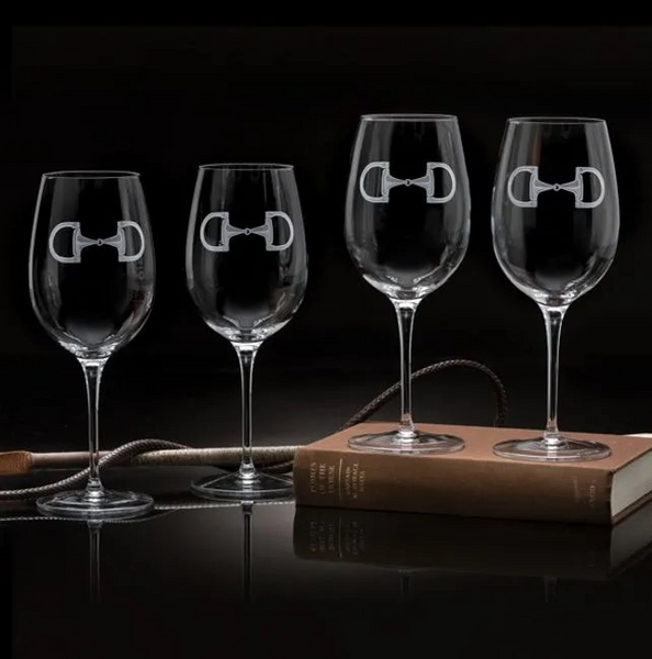 Set/4 Wine Glasses w/ Cheval