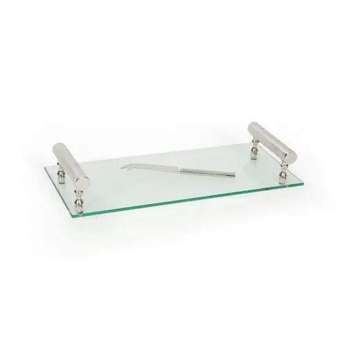 Glass Tray with Knife