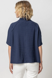 Elbow Sleeve Poncho in Navy