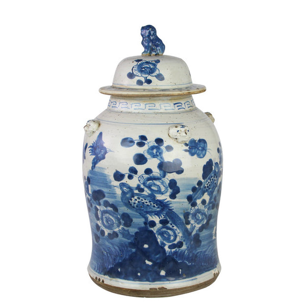 Vintage Temple Jar - Bird Motif