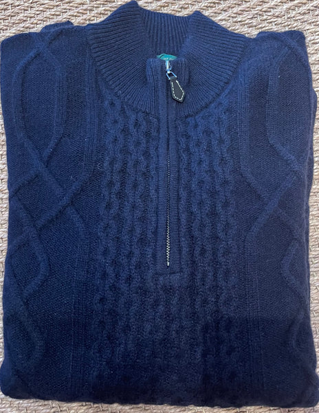 Cable 1/4 Zip - Navy