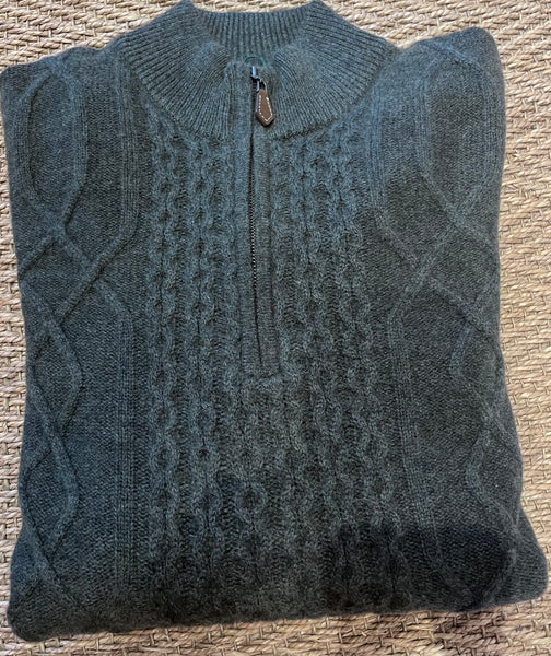 Cable 1/4 Zip - Rosemary