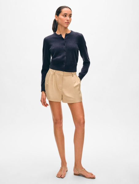 Cashmere Crewneck Cardigan - Navy