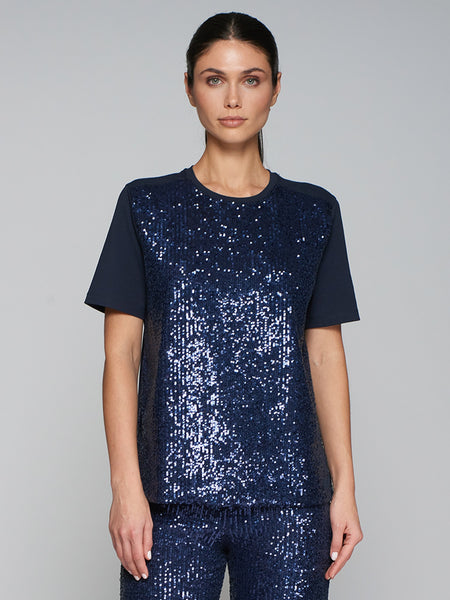 Sequin Tee Shirt - Navy