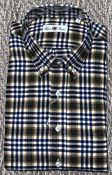 Classic Fit Shirt - Blue/Green Plaid