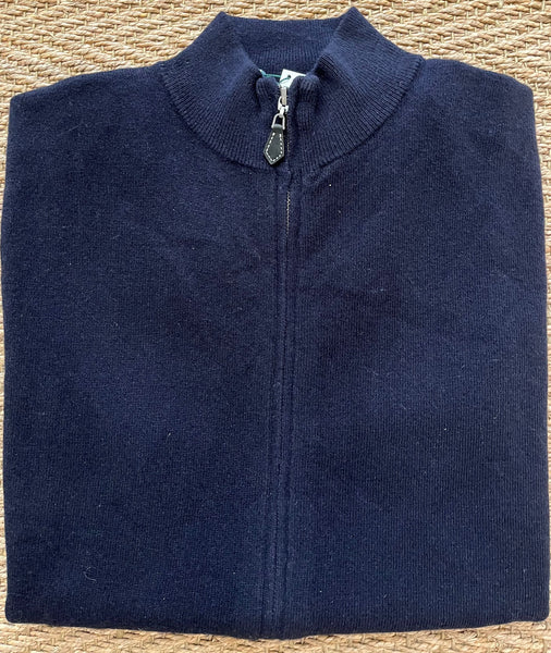 Portling Zip Front Sweater - Navy