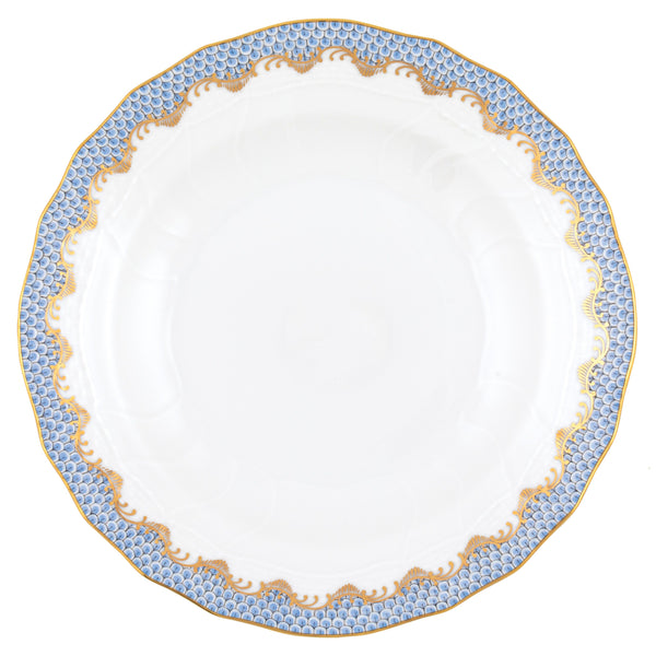 Fish Scale Light Blue Dessert Plate