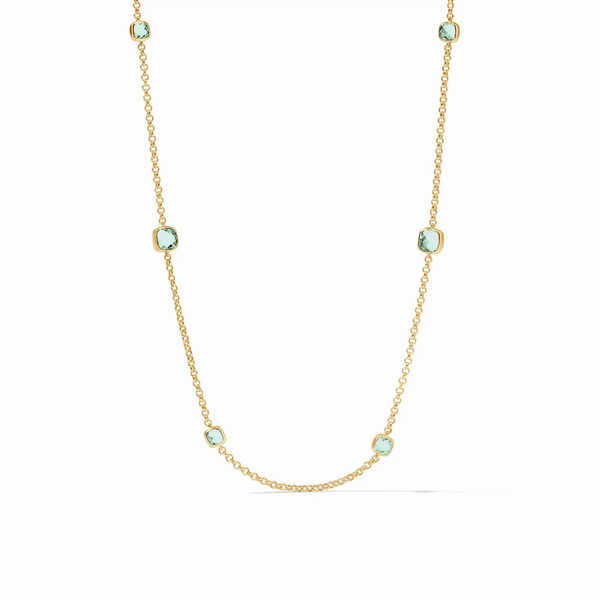 Aquitaine Station Necklace - Aquamarine Blue