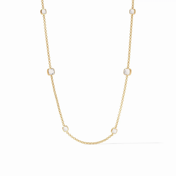 Aquitaine Station Necklace-Clear Crystal