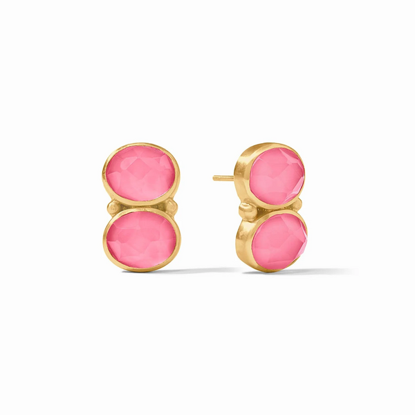 Honey Duo Earrings in Iridescent Peony Pink