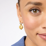 Honeybee Hoop and Charm Earring - Clear Crystal