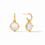 Honeybee Hoop and Charm Earring - Clear Crystal