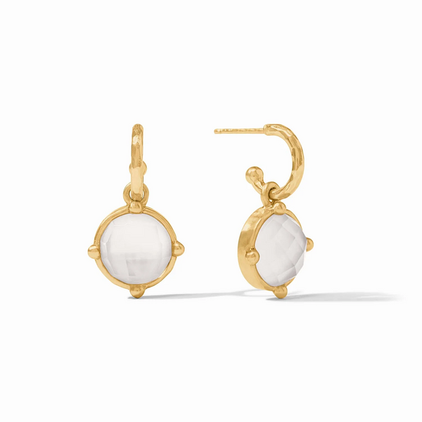 Honeybee Hoop and Charm Earring - Clear Crystal