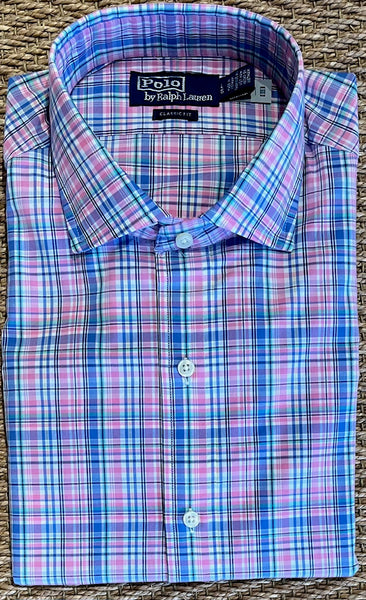Poplin Shirt - Pink/Blue Plaid