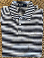 Polo w/Pocket - Navy Stripe