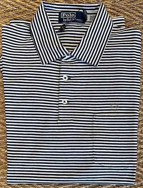 Polo w/Pocket - Navy Stripe