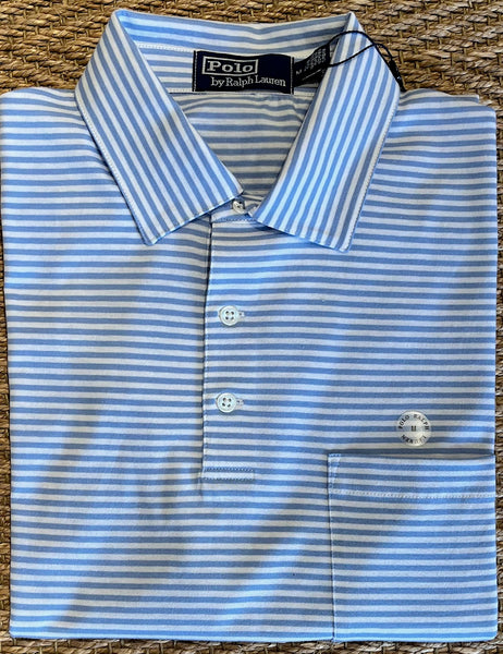 Polo w/Pocket - Light Blue Strip