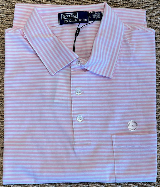 Polo w/Pocket - Pink Stripe