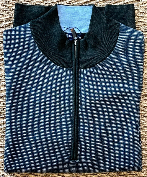 Ace Birdseye 1/4 Zip Sweater - Glen