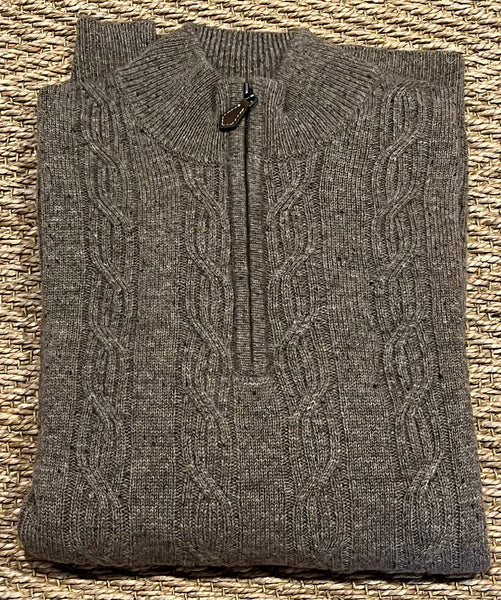 Luxborough Cashmere 1/4 Zip - Brown