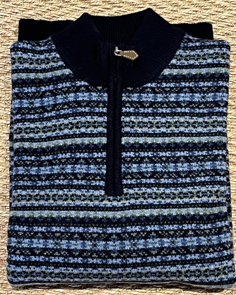 Fairisle 1/4 Zip - Navy