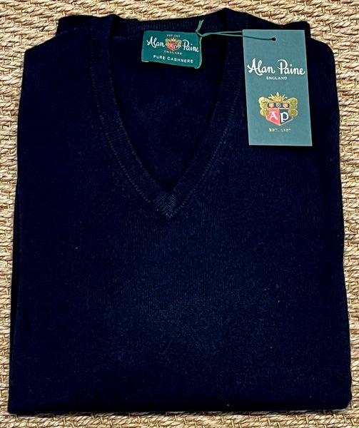 Haddington V Neck Sweater - Navy