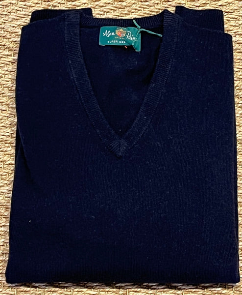 Albury Vee Neck Sweater - Navy
