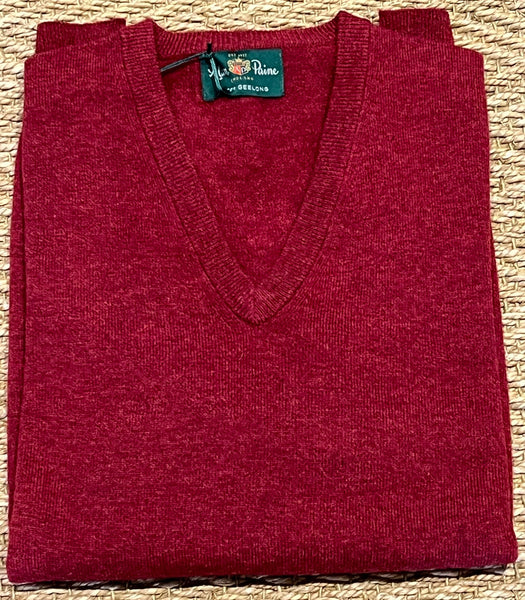 Albury Vee Neck Sweater - Red