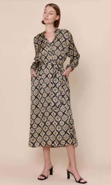 Meena Dress - Black/Beige