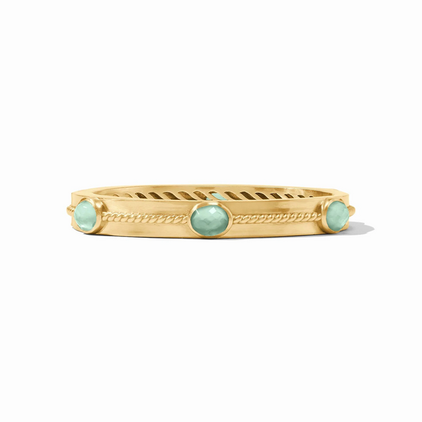 Nassau Stone Hinge Bangle in Iridescent Aquamarine Blue