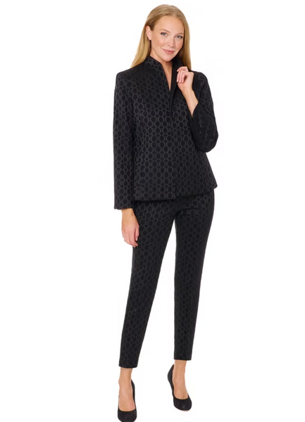 Front-Zip Pants - Black