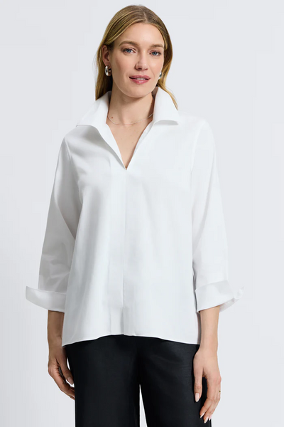 Agnes Popover Blouse - White