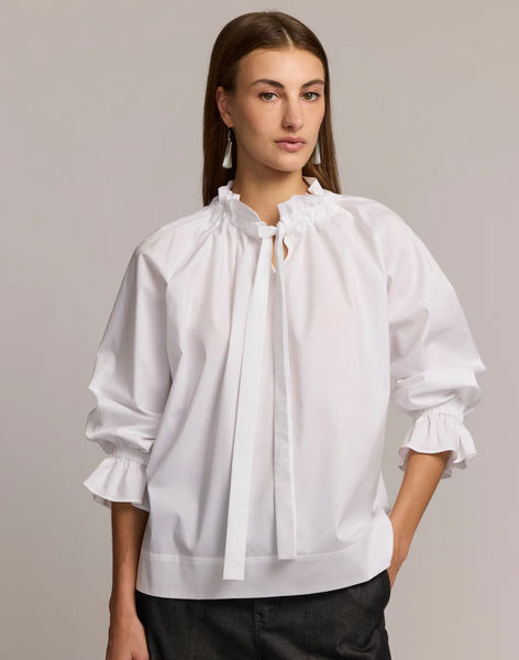 Long Sleeve Alina Blouse - White