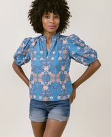 Alix Blouse - Indigo Floral