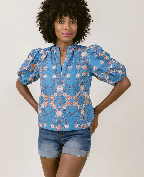 Alix Blouse - Indigo Floral