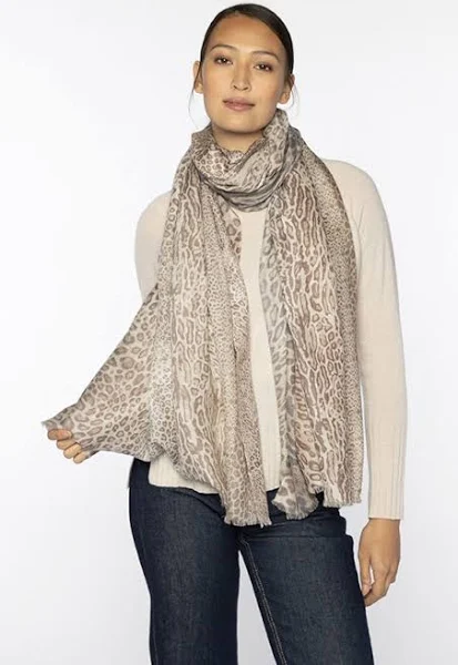 Animal Print Scarf - Taupe 34X40