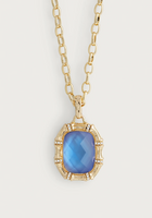 Bamboo Necklace w/Blue Stone