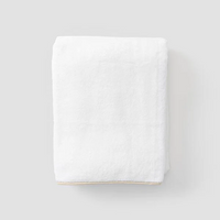 Piped Bath Towel - White/Sand