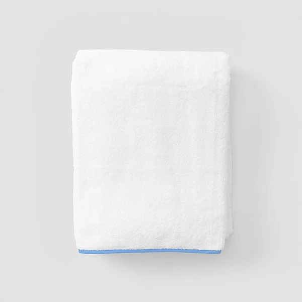 Bath Towel - White/Blue