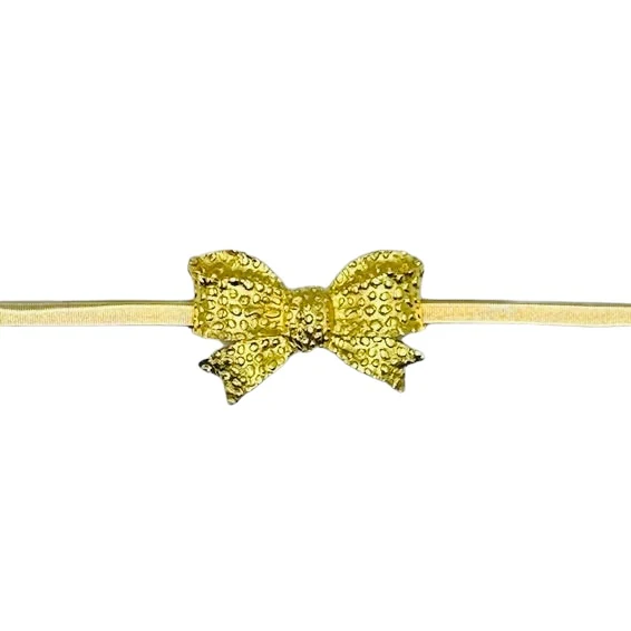 Bow Stretchy Belt - Gold