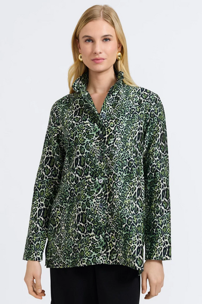 Carolina Shirt Jacket - Basil Multi