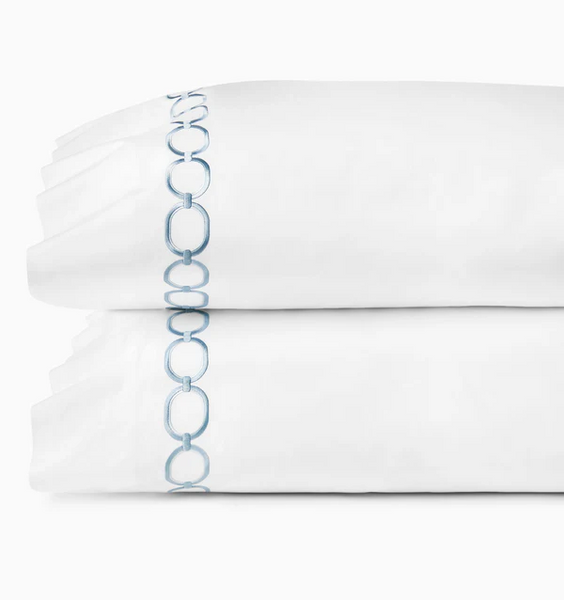 Catena King Pillow Case - White/Sea