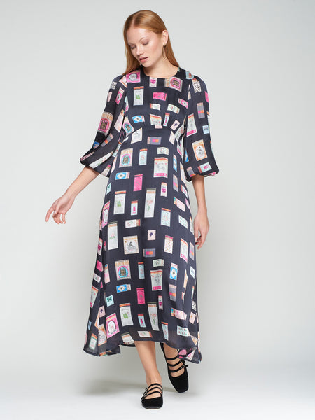 Cerillas Marino Print Dress - Navy