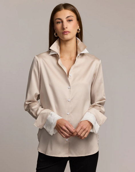 Margot Blouse - Champagne w/Lace