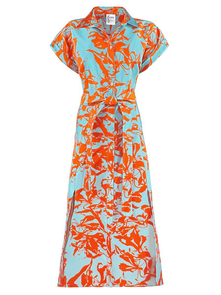 Chantal Long Dress - Blue/Orange
