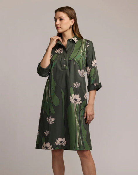 Charlotte Dress - Green Poppy
