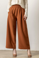 Wide-Leg Pull-On Pants - Cinnamon