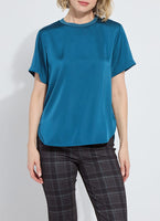 Aline Crew Neck Top - Irish Blue